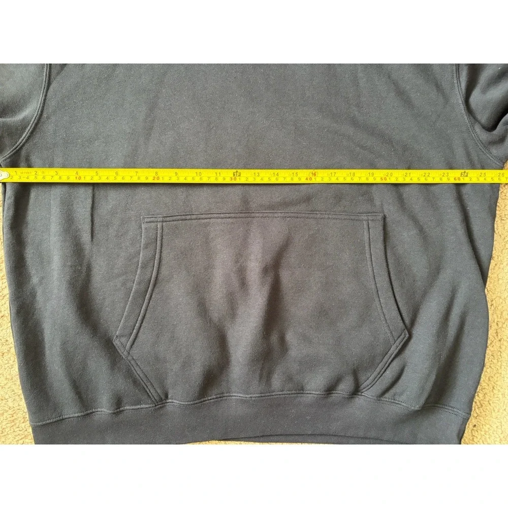 New Adidas Long Sleeve Pullover Hoodie Sweatshirt Linear Tref Logo Black XL JBHS